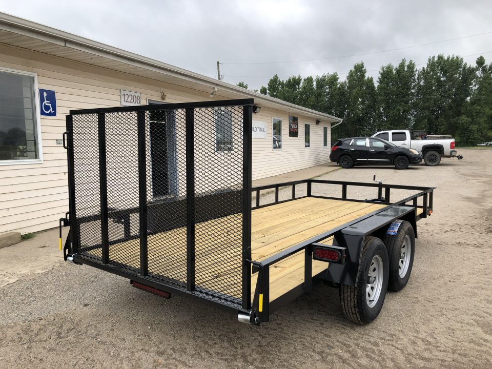 New 2027 AMO 14' W/ LED LIGHTS AND SPRING ASSIST Landscape Trailer