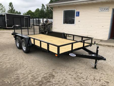 New 2027 AMO 14' W/ LED LIGHTS AND SPRING ASSIST Landscape Trailer