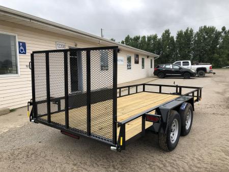 New 2027 AMO 14' W/ LED LIGHTS AND SPRING ASSIST Landscape Trailer