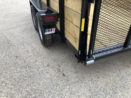 New 2027 AMO 82X14 WOODSIDE W/ LED LIGHTS AND SPRING ASSIST GATE Landscape Trailer
