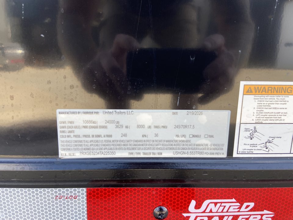 New United USHGN 8.5X53 Tractor Pull Trailer