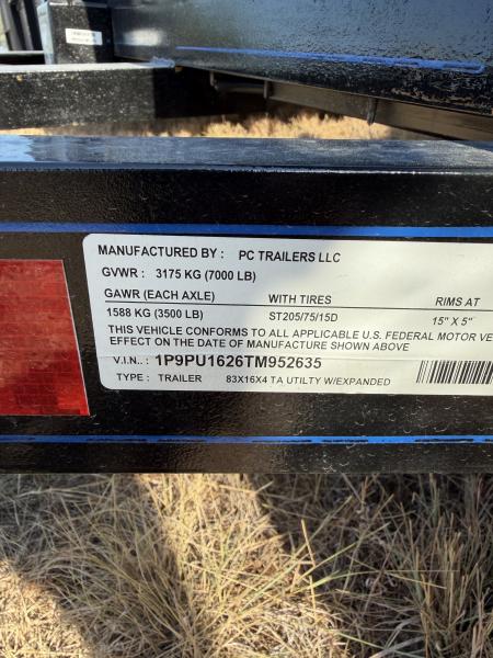 New 2026 P&C Trailers 83X Trash