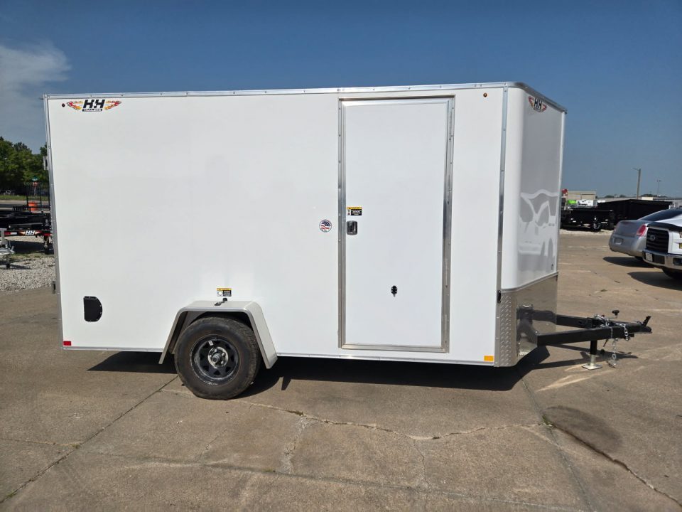 New 2027 H&H Trailers 7x12 HH Series Flat Top V-Nose 3K Idler Cargo / Enclosed Trailer