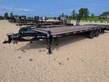 Used 2025 H&H Trailers 102 x 20+5 Flatbed Deckover Trailer with Super Deluxe Ramps and 17.6 GVWR, 8K Axles