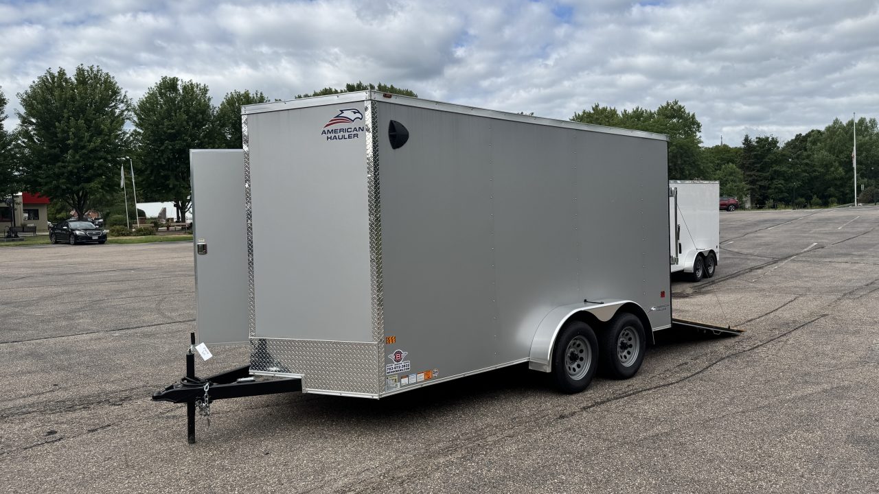 New American Hauler 7x14 Tandem Enclosed Cargo Trailer - Rear Ramp Door!