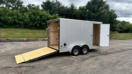 New American Hauler 7x14 Tandem Enclosed Cargo Trailer - Rear Ramp Door!