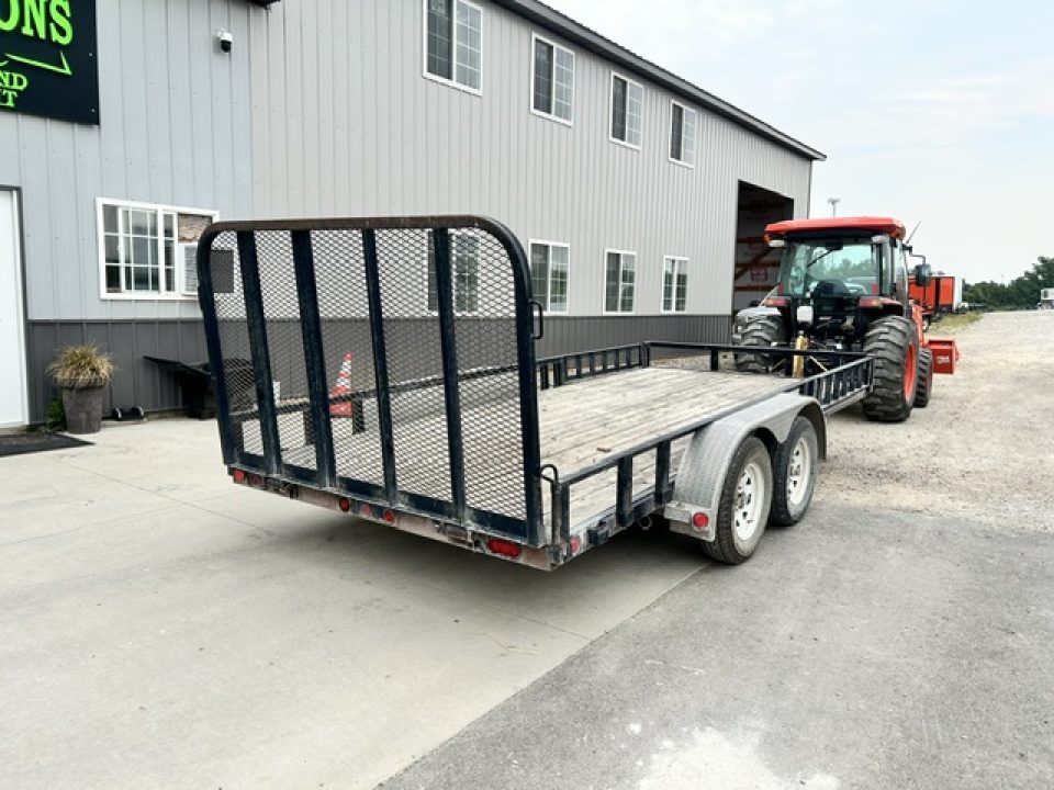 Used 2010 PJ Trailers 83"X16' TANDEM AXLE W GATE & ATV SIDE RAMPS Utility Trailer