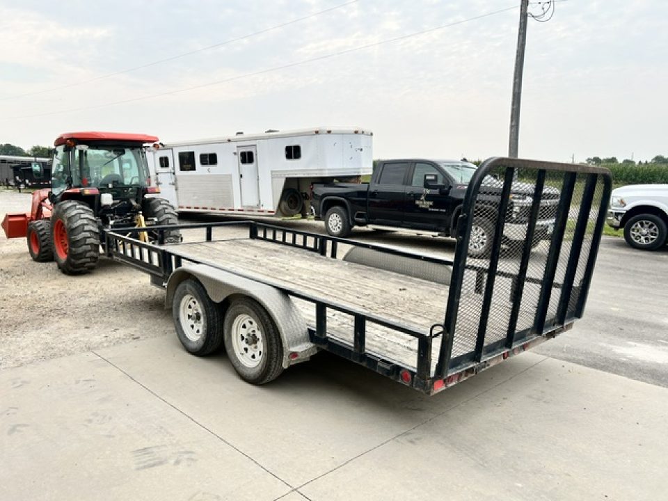 Used 2010 PJ Trailers 83"X16' TANDEM AXLE W GATE & ATV SIDE RAMPS Utility Trailer