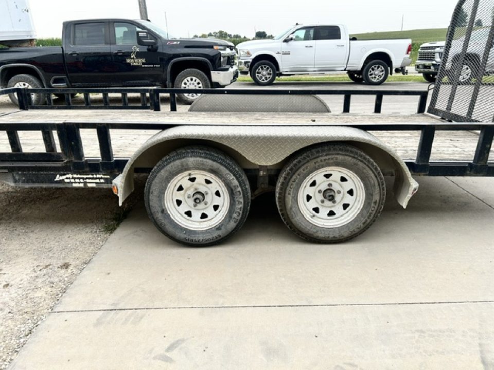 Used 2010 PJ Trailers 83"X16' TANDEM AXLE W GATE & ATV SIDE RAMPS Utility Trailer