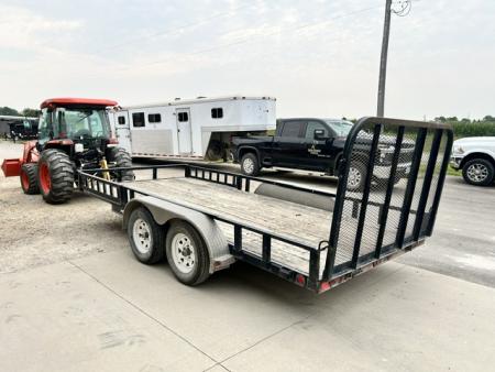 Used 2010 PJ Trailers 83"X16' TANDEM AXLE W GATE & ATV SIDE RAMPS Utility Trailer