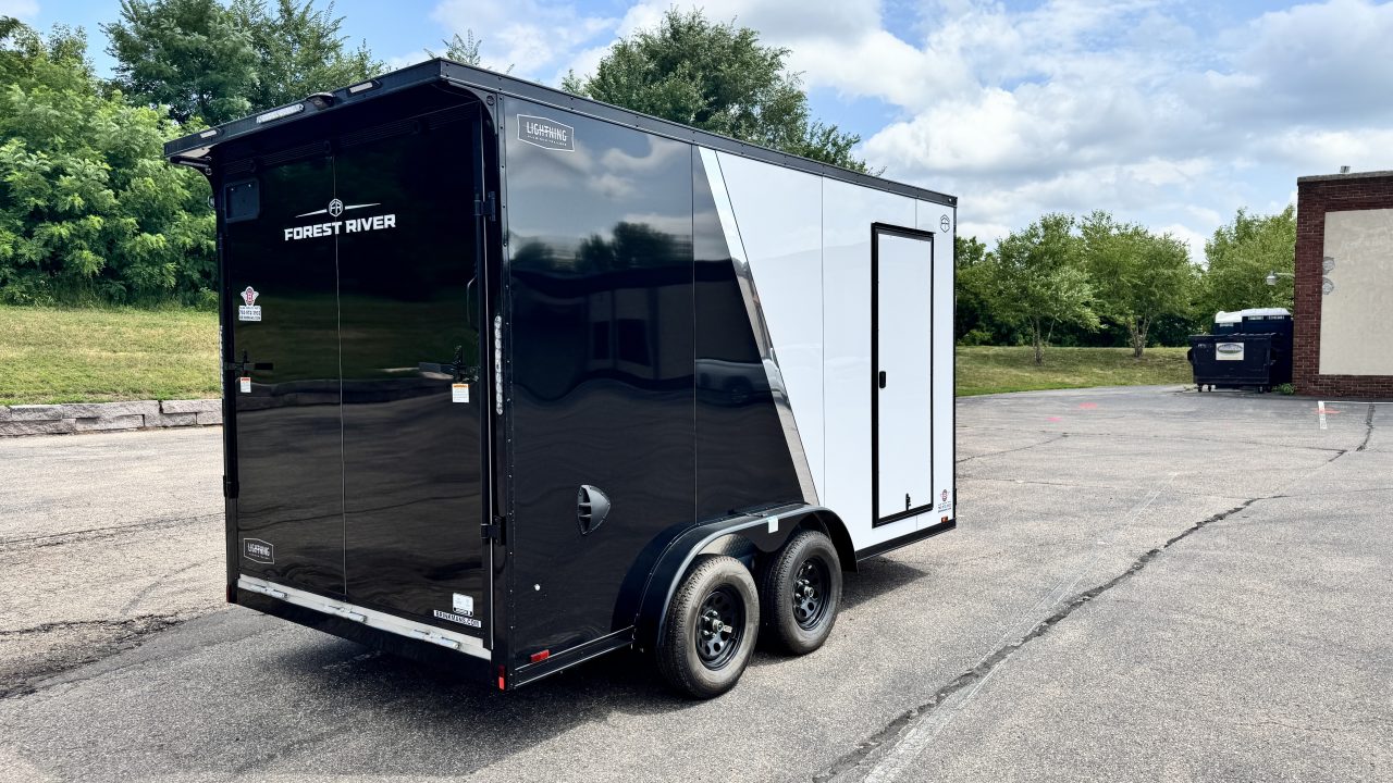 New Lightning 7.5x14 Aluminum Enclosed Trailer - Rear ramp door!