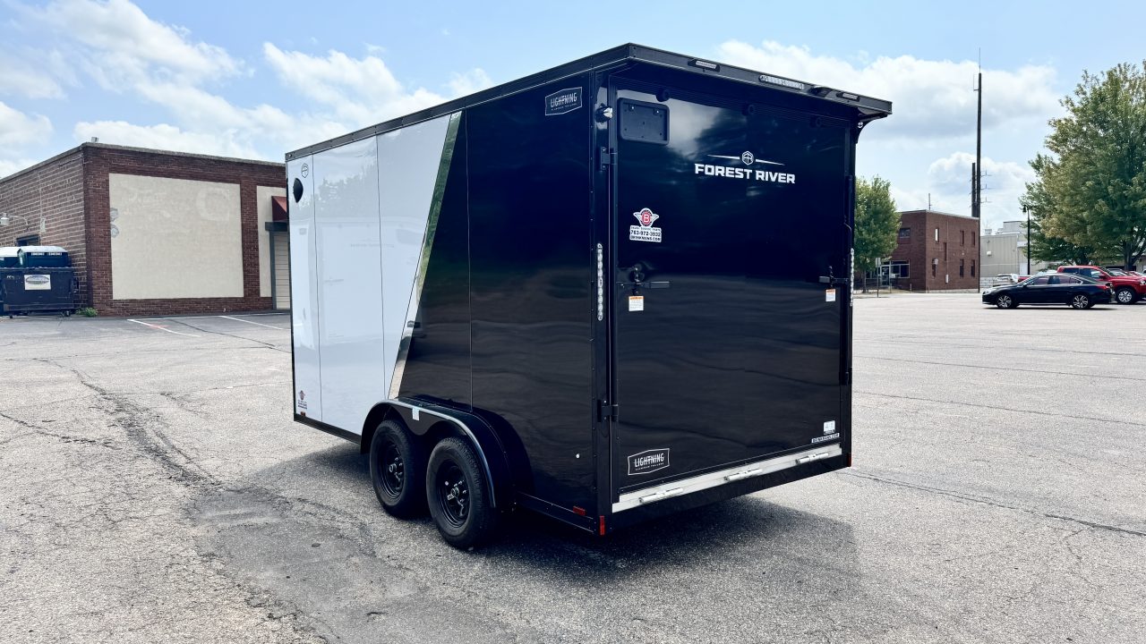 New Lightning 7.5x14 Aluminum Enclosed Trailer - Rear ramp door!
