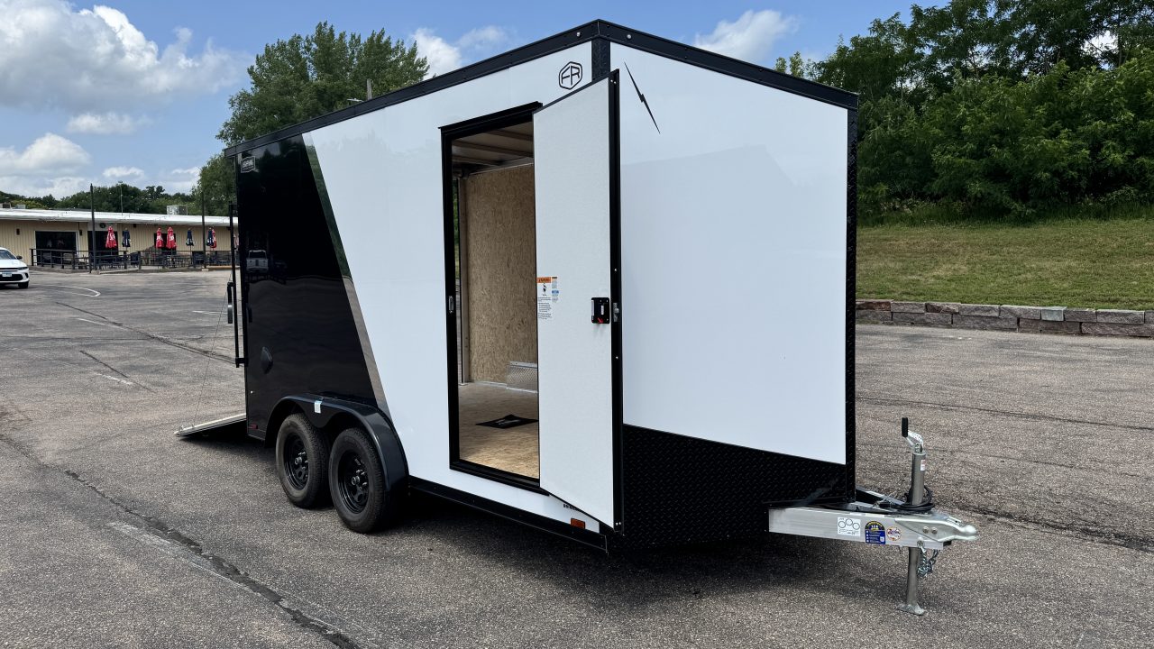 New Lightning 7.5x14 Aluminum Enclosed Trailer - Rear ramp door!