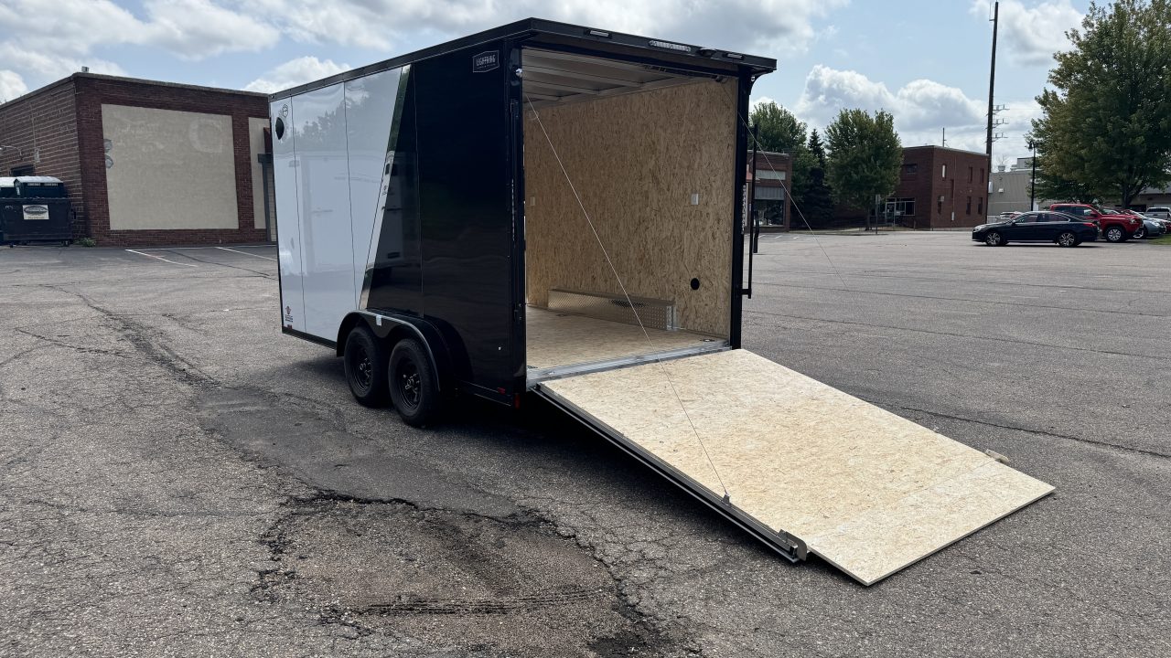 New Lightning 7.5x14 Aluminum Enclosed Trailer - Rear ramp door!