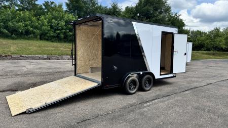 New Lightning 7.5x14 Aluminum Enclosed Trailer - Rear ramp door!