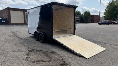 New Lightning 7.5x14 Aluminum Enclosed Trailer - Rear ramp door!