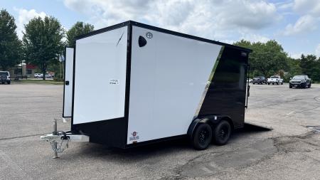 New Lightning 7.5x14 Aluminum Enclosed Trailer - Rear ramp door!