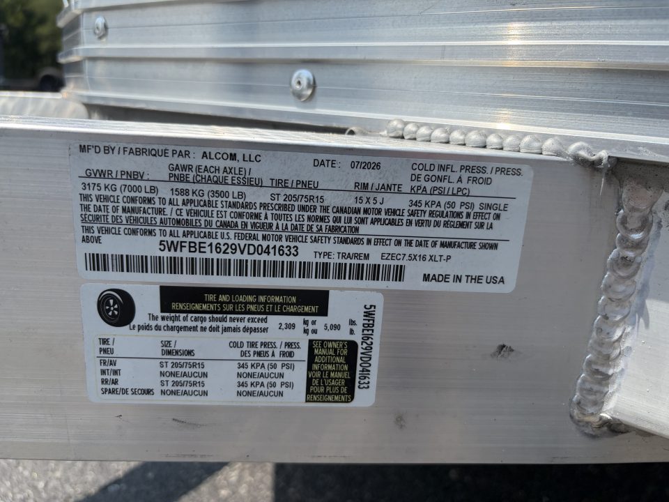 New 2027 ALCOM 7.5X16 Enclosed, Aluminum w/Translucent Roof