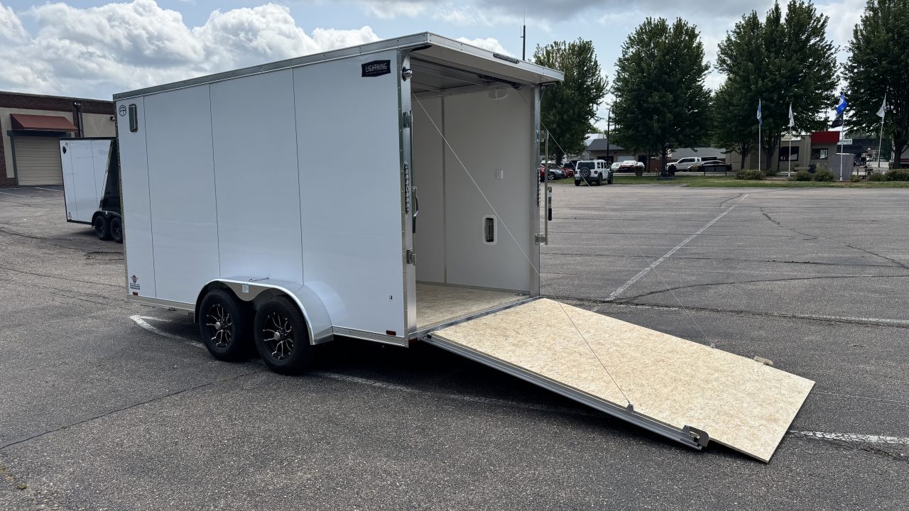 New Lightning 7x14 Aluminum Enclosed Trailer - Ramp Door!