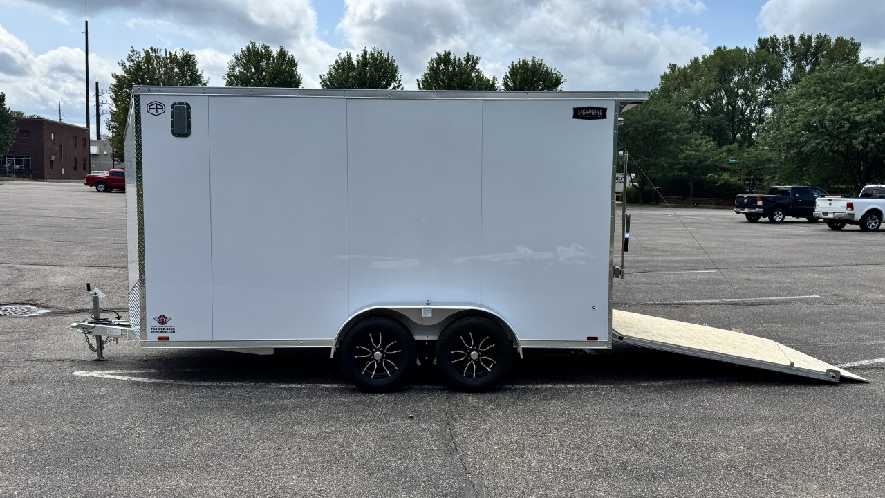 New Lightning 7x14 Aluminum Enclosed Trailer - Ramp Door!