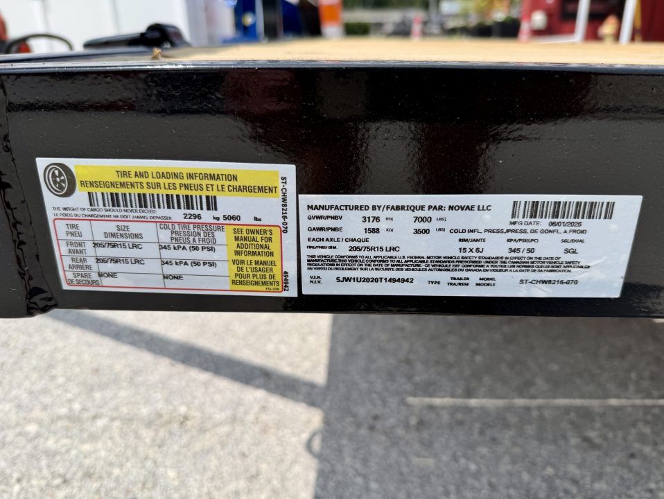 New 2026 Sure-Trac 7x16(14+2) 7K Wood Deck Car Hauler