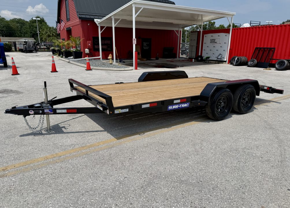 New 2026 Sure-Trac 7x16(14+2) 7K Wood Deck Car Hauler