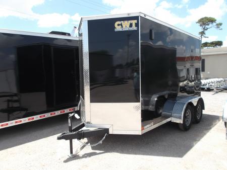 New 2027 Covered Wagon Trailers 6x12 Cargo Trailer / Enclosed Trailer / 7ft Interior / Extra Wide Ramp / 36  RV Side Door / LEDs / .080 Black