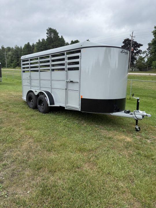 New 2026 Delta Mfg 16' STOCK TRAILER W/SWING GATE AND SLIDE DOOR Stock / Stock Combo Trailer