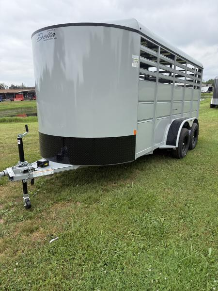 New 2026 Delta Mfg 16' STOCK TRAILER W/SWING GATE AND SLIDE DOOR Stock / Stock Combo Trailer