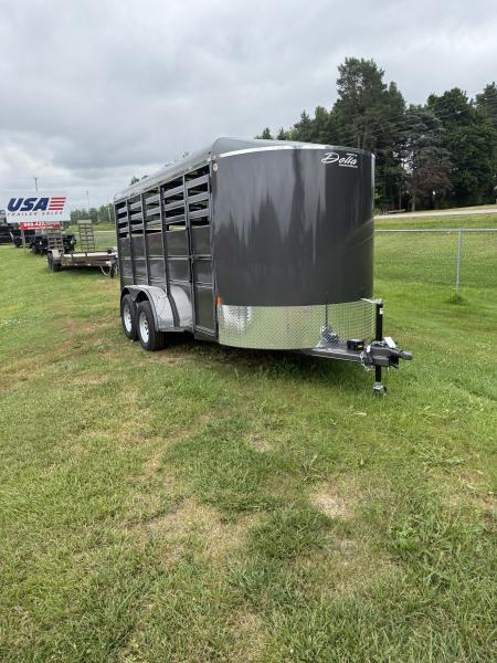 New 2026 Delta Mfg 16' STOCK TRAILER W/SWING GATE AND SLIDE DOOR Stock / Stock Combo Trailer