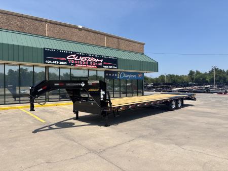 New #038348 2027 DIAMOND T SWF 32 X 102 TANDEM AXLE 14K FLATBED GOOSENECK W/ MAXX RAMPS