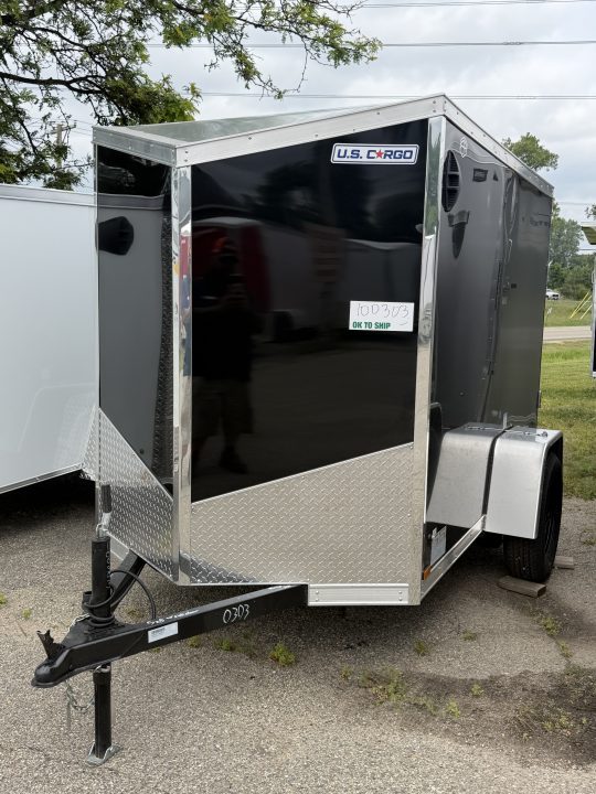 New 2026 US Cargo 5 x 10 Enclosed Trailer Ramp Door with 5FT 6IN INTERIOR -Side Door Screwless Exterior w/Upgraded Optionsn