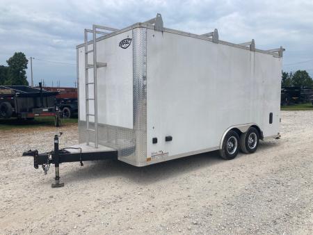 Used 2023 Impact Trailers 8.5X16 TANDEM 7K CARGO W/ BARN DOORS, WORK BENCH, 30A ELEC PACKAGE AND LADDER RACK Cargo / Enclosed Trailer