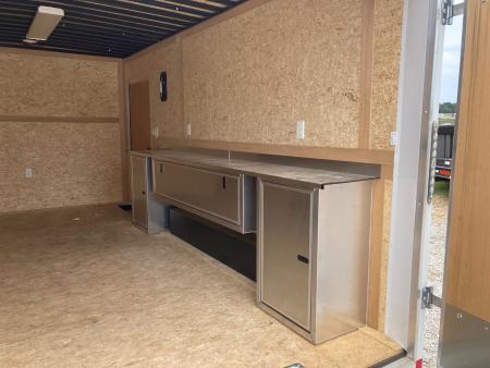 Used 2023 Impact Trailers 8.5X16 TANDEM 7K CARGO W/ BARN DOORS, WORK BENCH, 30A ELEC PACKAGE AND LADDER RACK Cargo / Enclosed Trailer