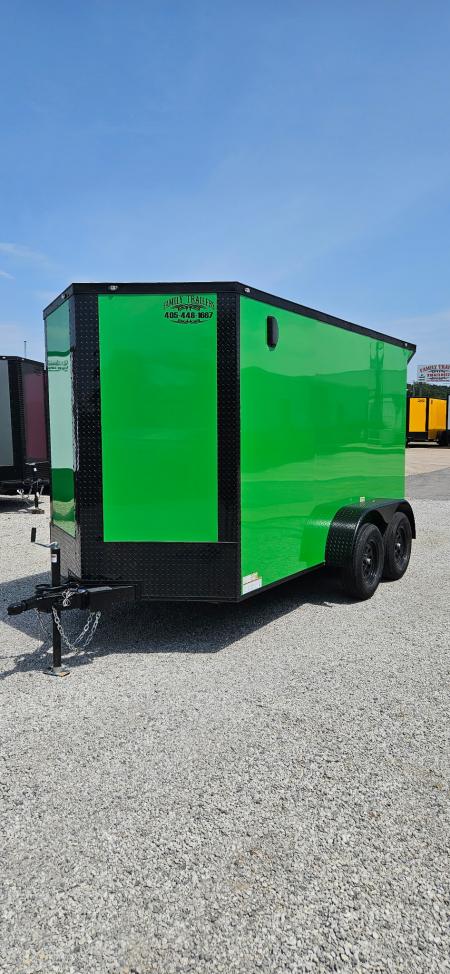 New 2026 Family Trailer 6x12 Tandem Axles Cargo / Enclosed Trailer- Screwless Exterior-Blackout Pkg- Rear Spoiler