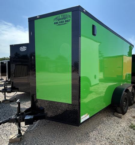 New 2026 Family Trailer 6x12 Tandem Axles Cargo / Enclosed Trailer-Screwless Exterior-Blackout Pkg-Rear Spoiler