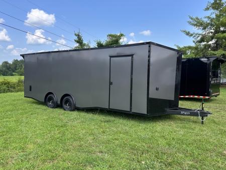 New 2026 Luxe 8.5x24 Racing Trailer Finished Interior- 5200 Tandem Axle-Charcoal-Blackout
