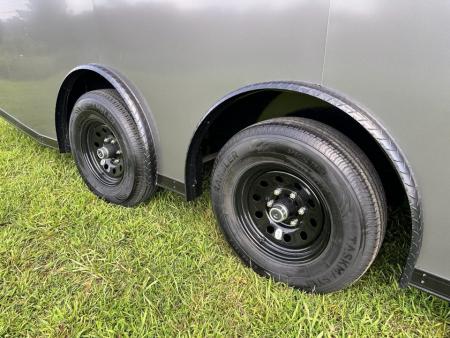New 2026 Luxe 8.5x24 Racing Trailer Finished Interior- 5200 Tandem Axle-Charcoal-Blackout