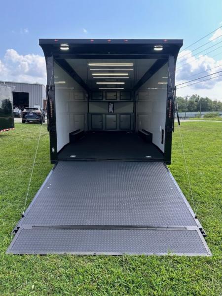 New 2026 Luxe 8.5x24 Racing Trailer Finished Interior- 5200 Tandem Axle-Charcoal-Blackout