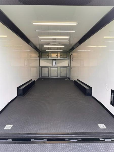 New 2026 Luxe 8.5x24 Racing Trailer Finished Interior- 5200 Tandem Axle-Charcoal-Blackout