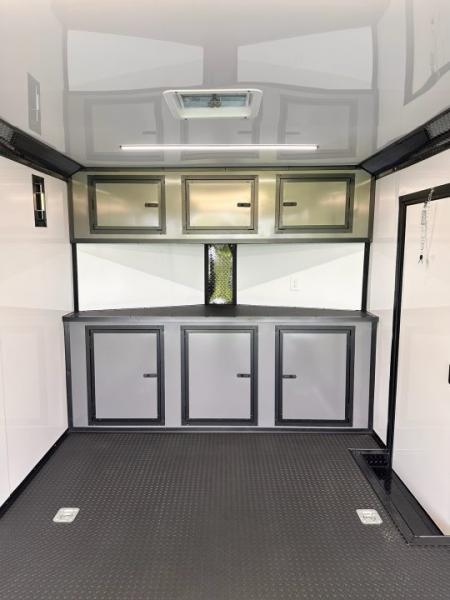 New 2026 Luxe 8.5x24 Racing Trailer Finished Interior- 5200 Tandem Axle-Charcoal-Blackout