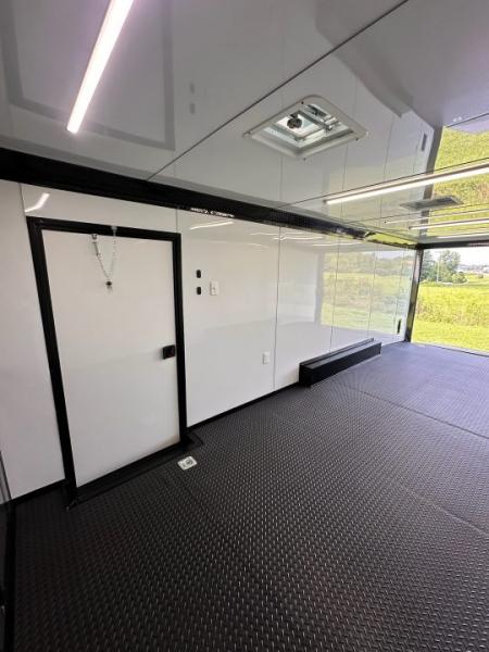New 2026 Luxe 8.5x24 Racing Trailer Finished Interior- 5200 Tandem Axle-Charcoal-Blackout