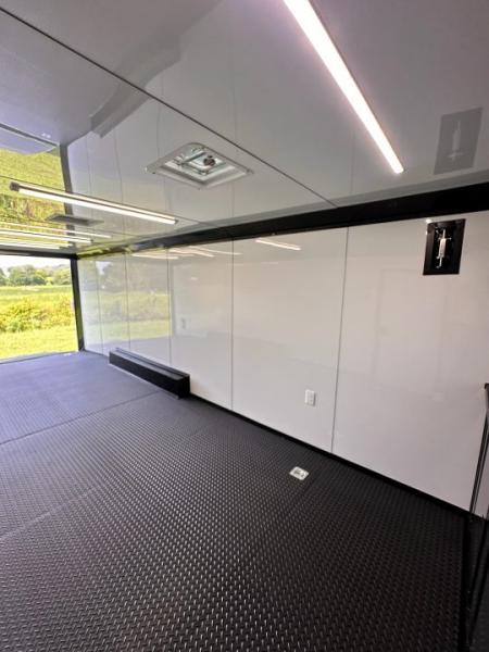 New 2026 Luxe 8.5x24 Racing Trailer Finished Interior- 5200 Tandem Axle-Charcoal-Blackout