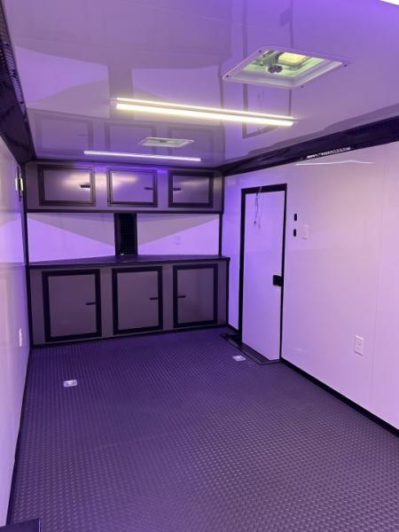 New 2026 Luxe 8.5x24 Racing Trailer Finished Interior- 5200 Tandem Axle-Charcoal-Blackout