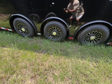 New 2027 Rock Solid Cargo 8.5x36 Triple Axle Enclosed Car Hauler – Black Polycore | Super Stealth Blackout Edition