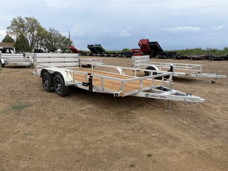 New 2027 Load Trail 7-16 Tandem Axle Aluminum Ramp Gate Gate Utility W/ Bi-Fold Gate 7K GVWR(WEIGHT) Flatbed Trailer