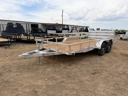 New 2027 Load Trail 7-16 Tandem Axle Aluminum Ramp Gate Gate Utility W/ Bi-Fold Gate 7K GVWR(WEIGHT) Flatbed Trailer