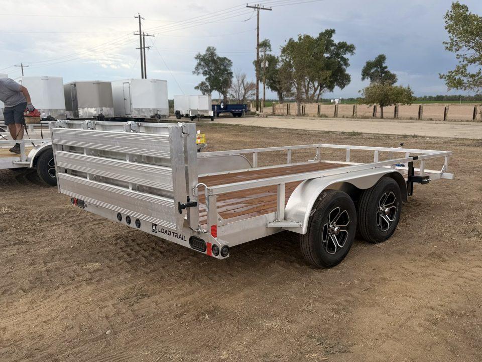 New 2027 Load Trail 7-14 Tandem Axle Aluminum Ramp Gate Utility W/ Bi-Fold Gate 7K GVWR