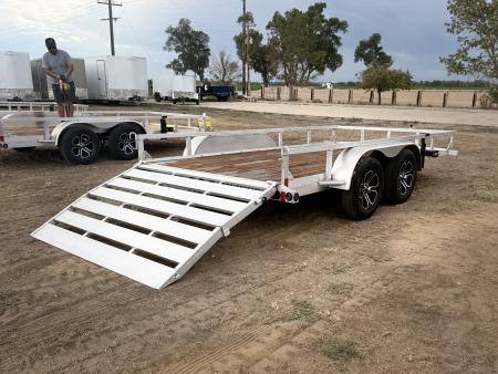 New 2027 Load Trail 7-14 Tandem Axle Aluminum Ramp Gate Utility W/ Bi-Fold Gate 7K GVWR
