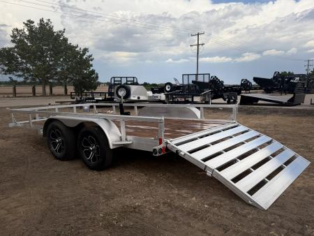 New 2027 Load Trail 7-14 Tandem Axle Aluminum Ramp Gate Utility W/ Bi-Fold Gate 7K GVWR